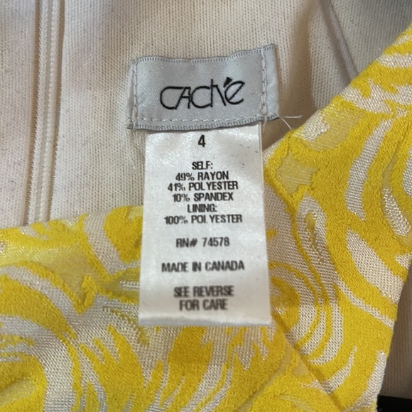 Caché Yellow & White Floral Ruched Dress - Picture 9 of 9